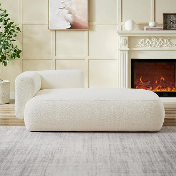 Boucle Fabric Chaise Lounge Sofa