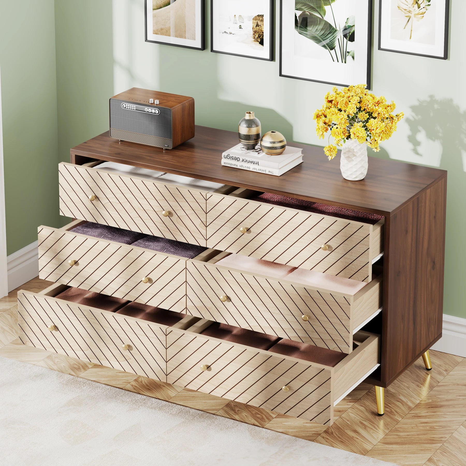 Trame di Luce Walnut Cabinet