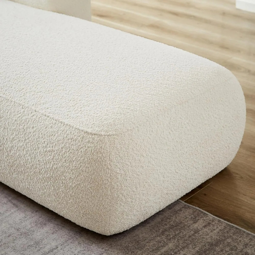 Boucle Fabric Chaise Lounge Sofa