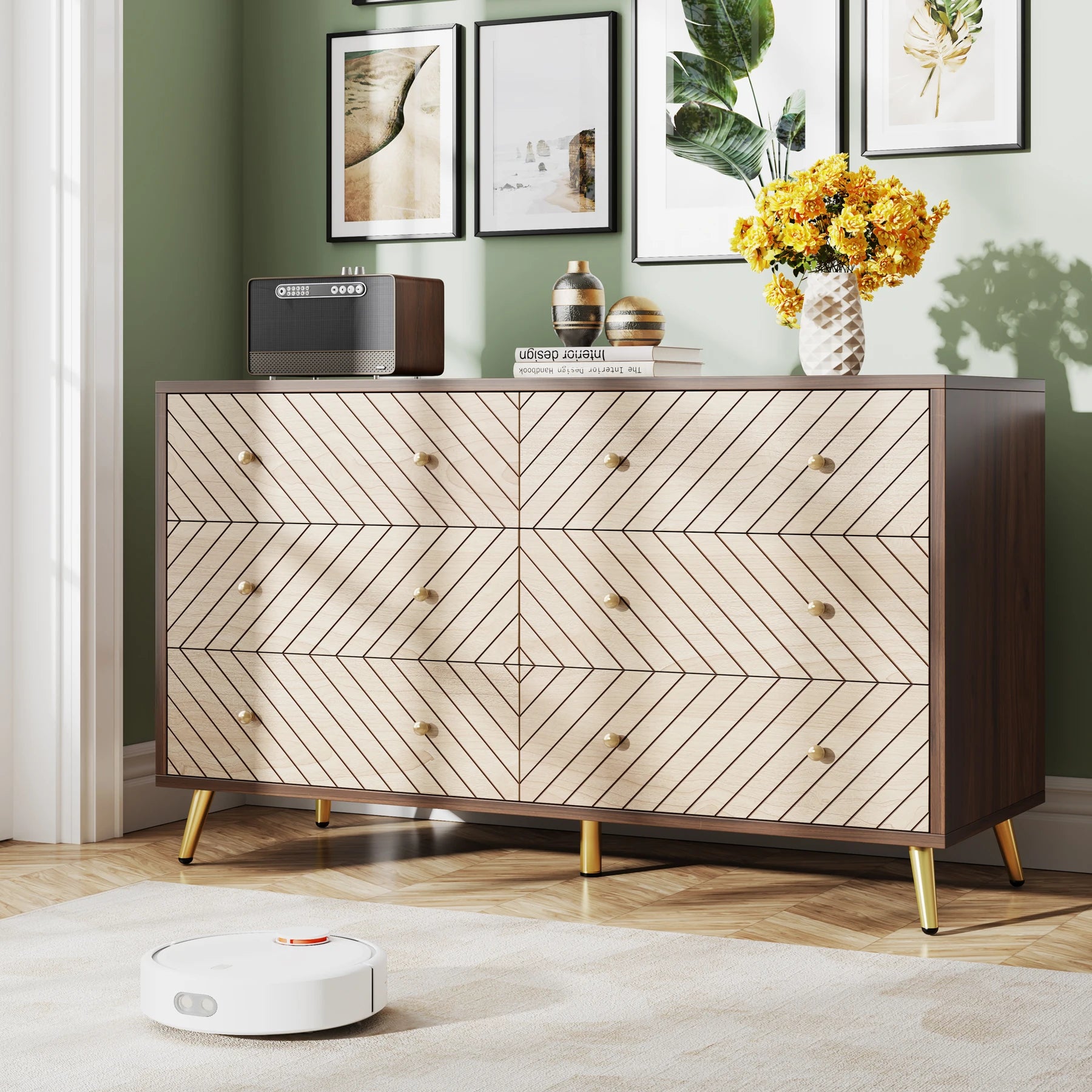 Trame di Luce Walnut Cabinet