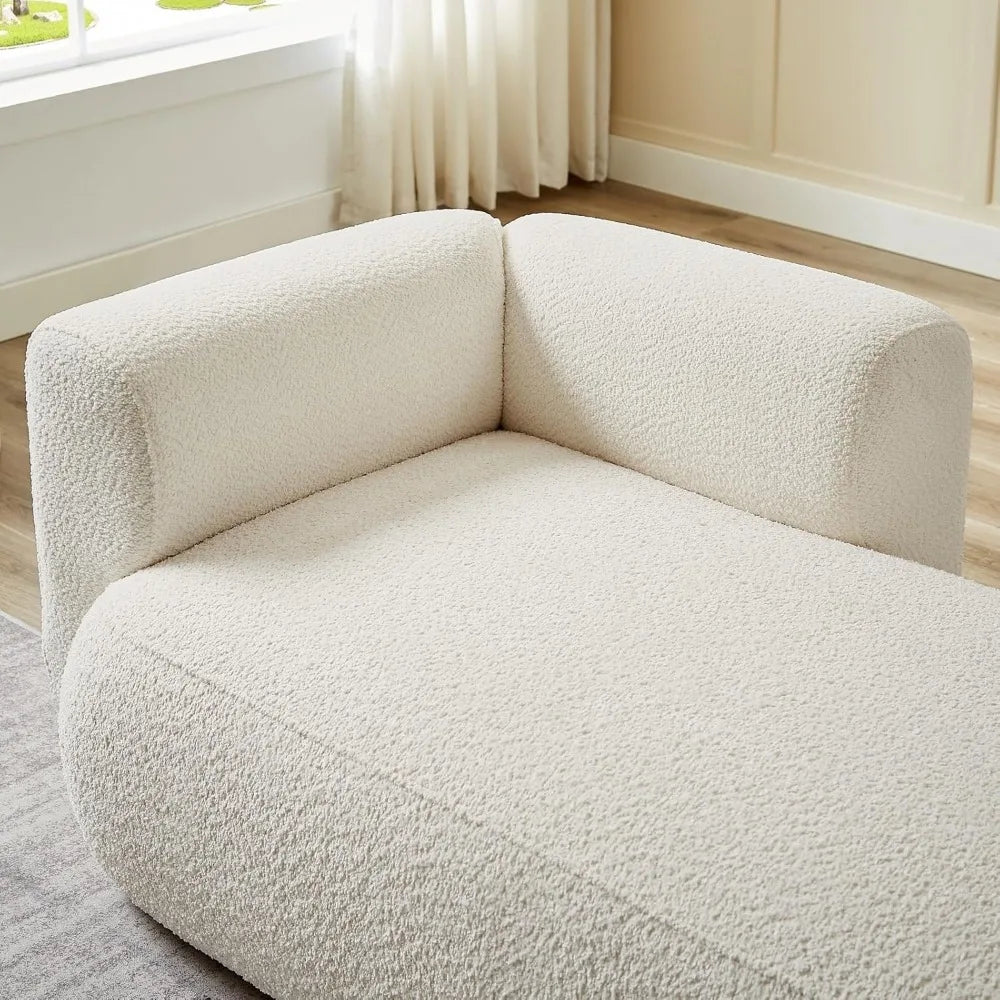 Boucle Fabric Chaise Lounge Sofa