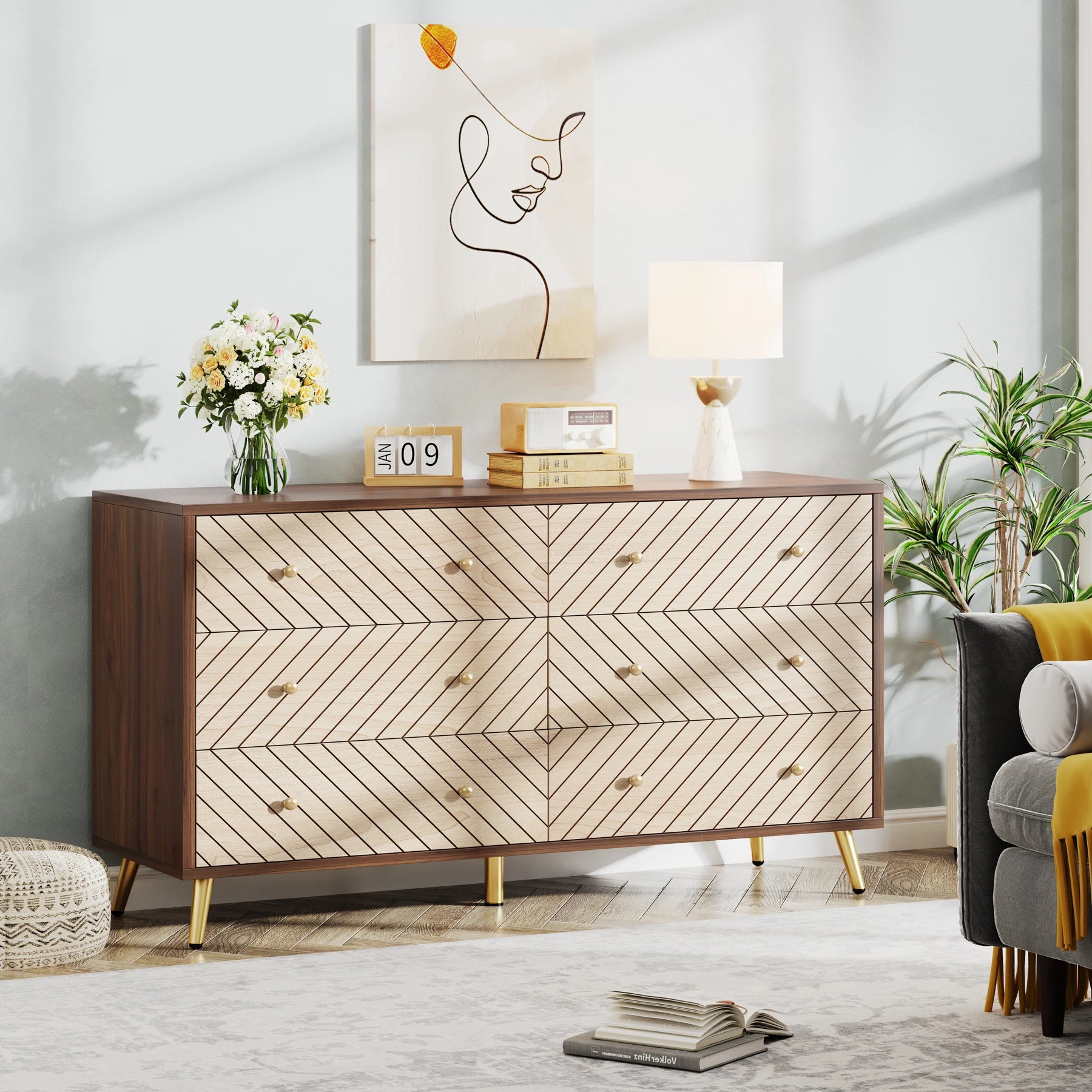 Trame di Luce Walnut Cabinet