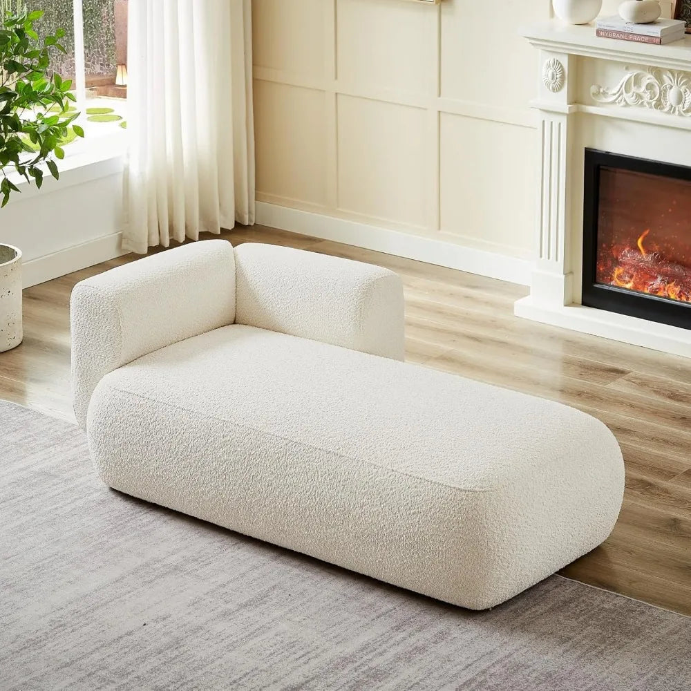 Boucle Fabric Chaise Lounge Sofa